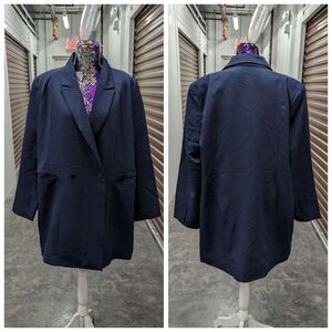 New York & Co NWT Size XXL Navy Blue Women's Longline Blazer